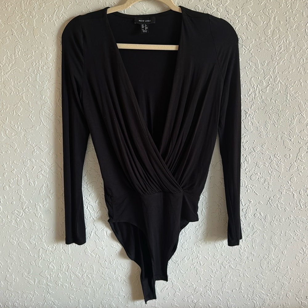 ASOS New Look Deep V Black Bodysuit